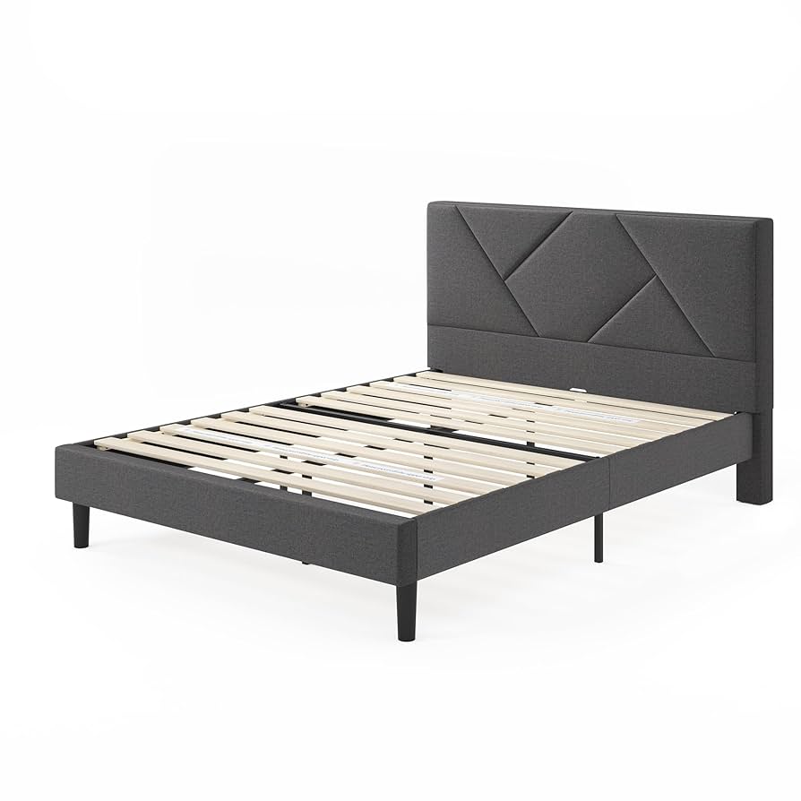 トラピーズ Amazon.com: ZINUS Judy Upholstered Platform Bed Frame