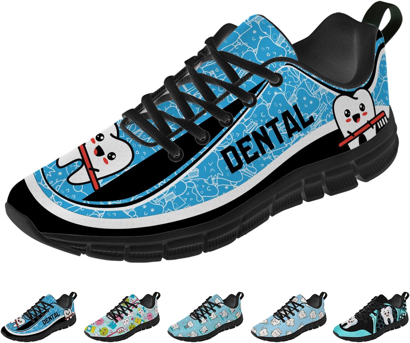 Generic Dental Print Shoes for Women Men Running Shoes Lightweight Sneakers Dentist Gifts for Her Him
