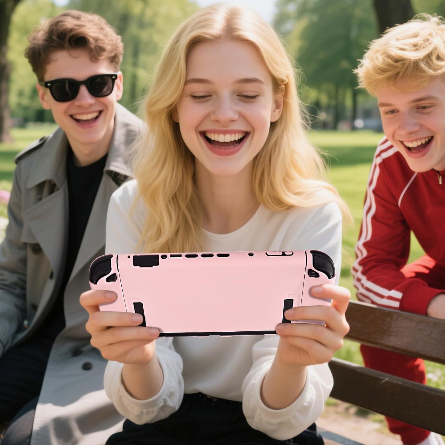 DLseego Protective Hard Case for Nintendo Switch 2 (2025), Slim PC Grip Cover for Joy Con, Detachable JoyCon Controller Protectors-Shockproof & Scratch-Resistant Console Shell, 6 Thumb Grips - Pink - Image 5