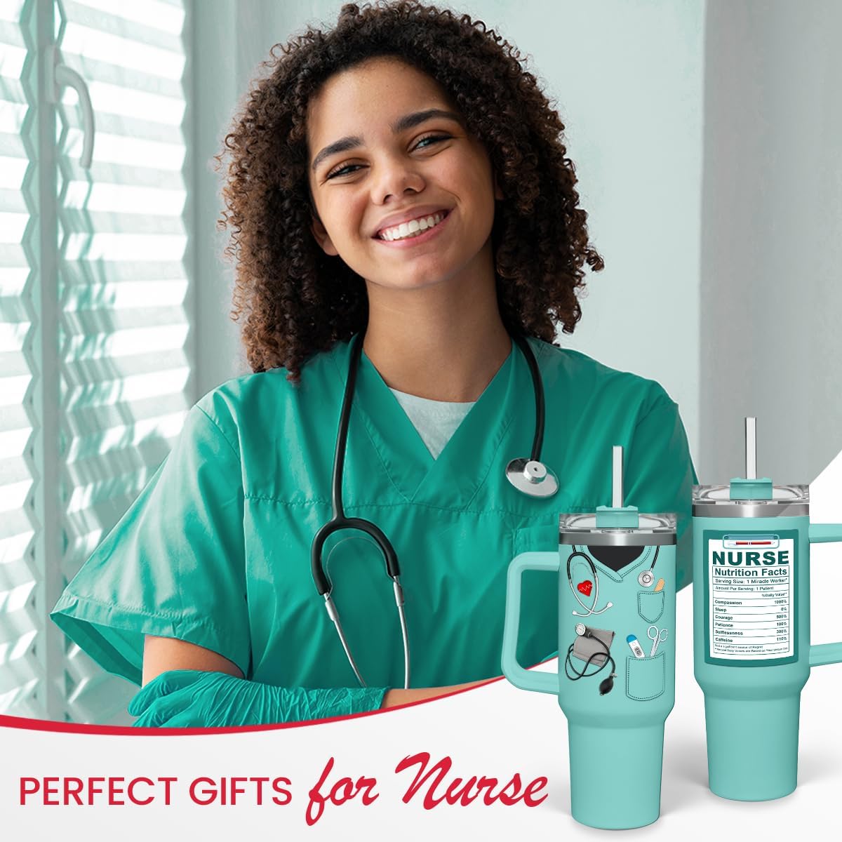 Nurse Gifts 40oz Stainless Steel Insulated Tumbler - Coffee Cup for Nurses Week, Appreciation Gifts - Image 7