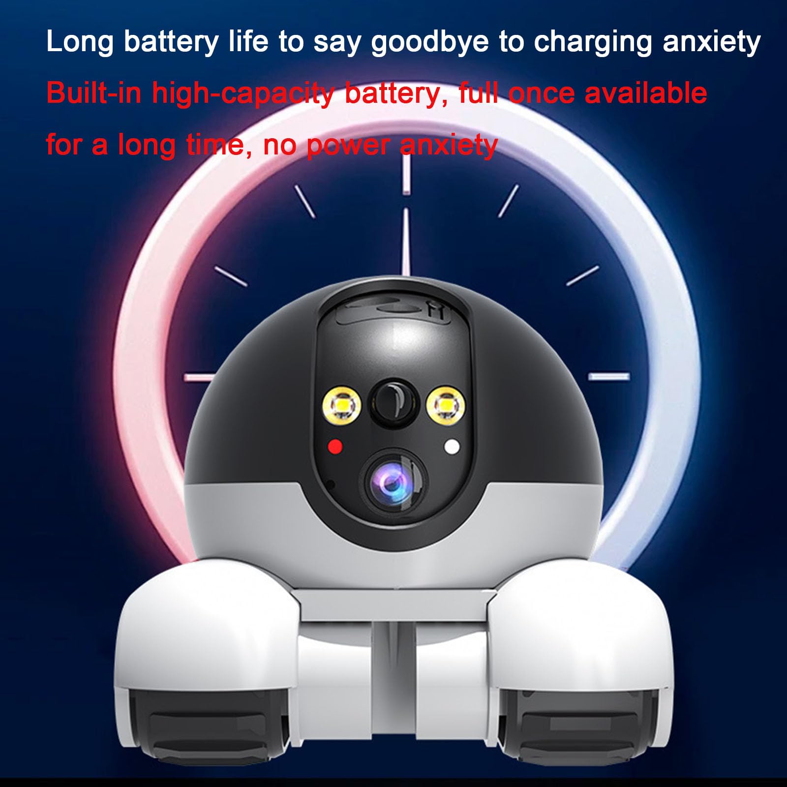 Blinky Robot,Pet Camera,Robot Camera on Wheels,Rolling Robot Camera with Talk,Blinkybot Camera,360° Cameras On Wheels 1080p Dual Lens with App Control,2-Way Talk,Night Vision,For Pets,Elderly,Home-A