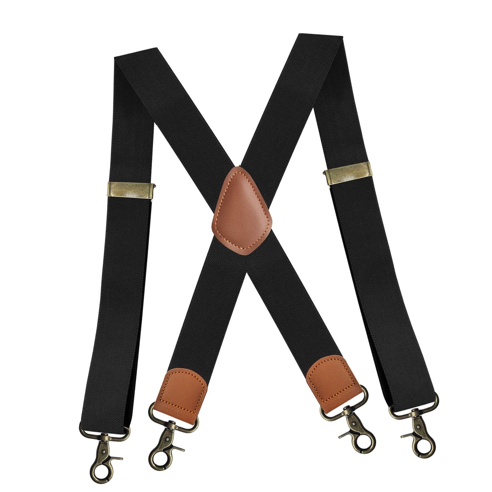 calandis Suspenders for Men Heavy Duty Suspenders Adjustable Casual 3.5cm Wide Braces Black | Suspenders Braces-picture-43
