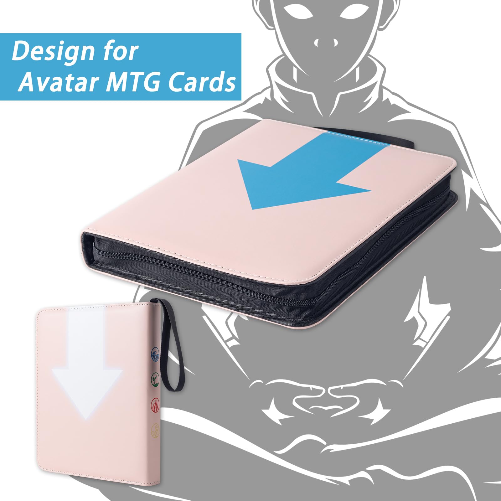 MTG - Raccoglitore per carte collezionabili a 9 tasche, in pelle PU, con cerniera, con 900 scomparti per pagine trasparenti, per collezionisti di carte sportive e baseball TCG