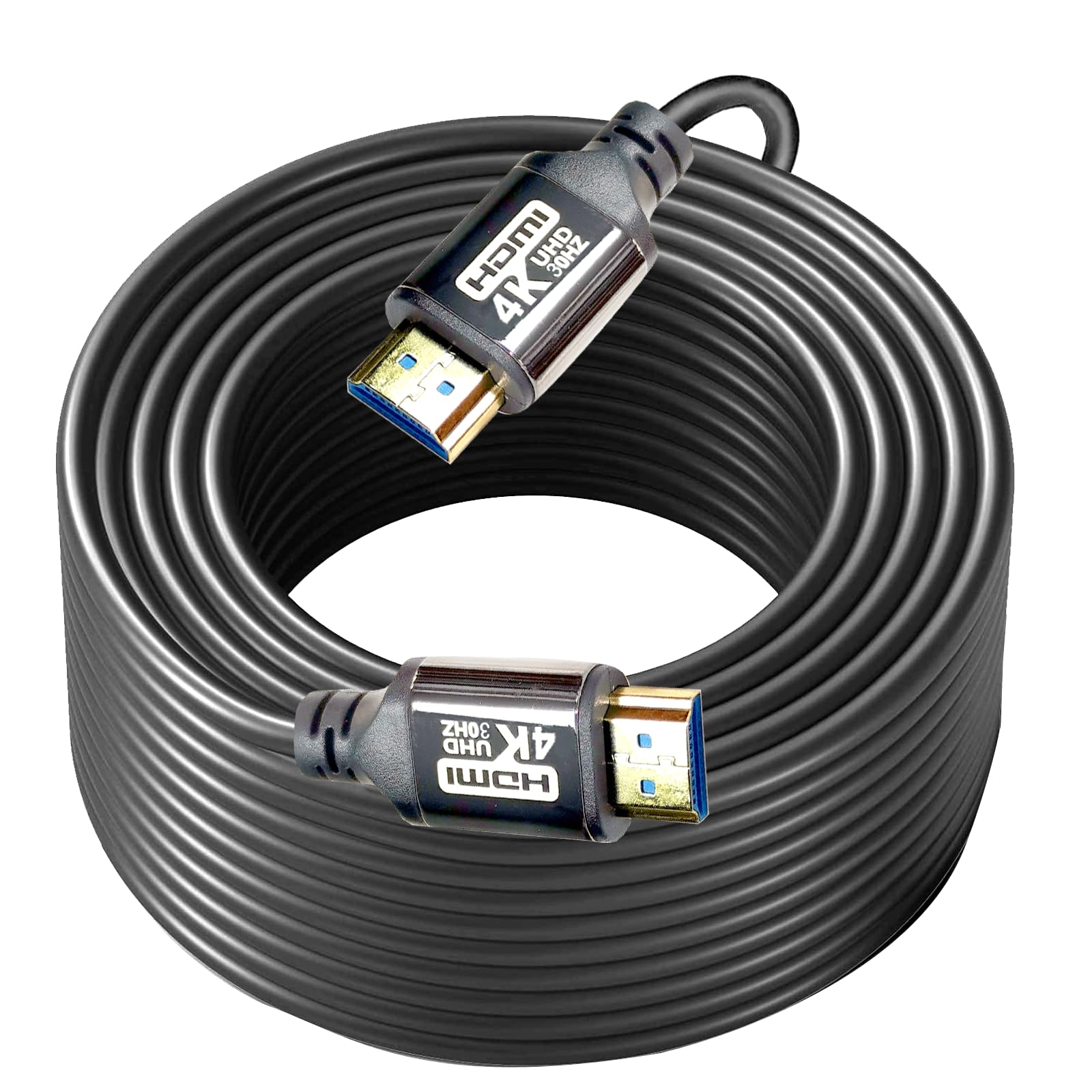 Cavo HDMI 4K da 30,5 m, cavi HDMI ad alta velocità (4K30HZ, 14,4 Gbps, 1080P), cavo Ethernet Audio Return Video HDMI 4K, connettori placcati oro ad altissima velocità, compatibile con Playstation Arc