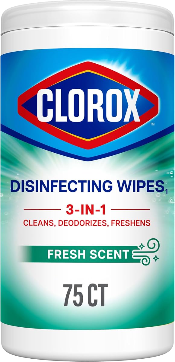 Toallitas desinfectantes Clorox para el regreso a la escuela, sin lejía, aroma fresco, 75 unidades (el paquete puede variar)