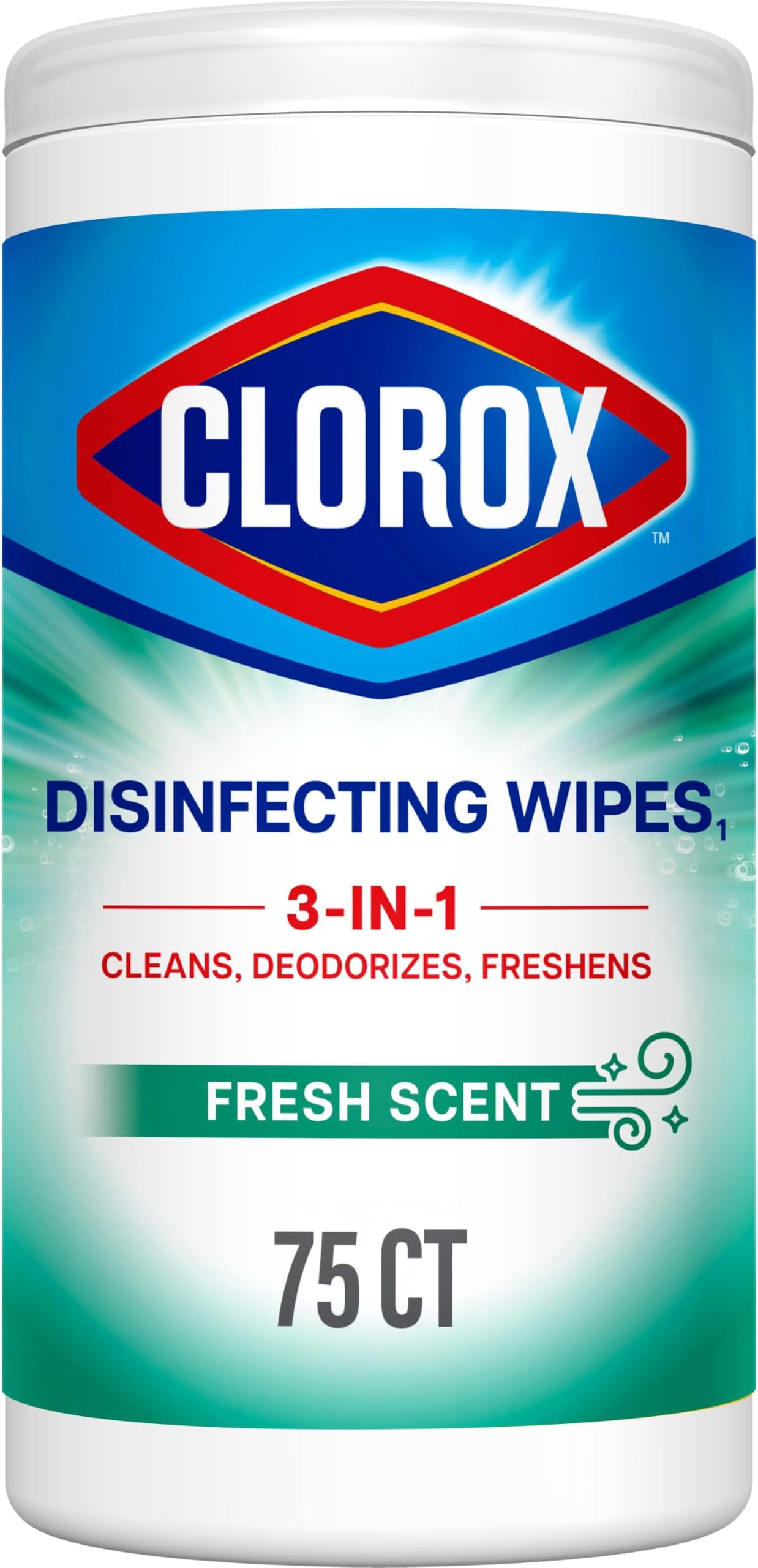 Clorox Disinfecting Wipes, Fresh Scent, 75 Count Canister by Clorox Disinfecting Wipes