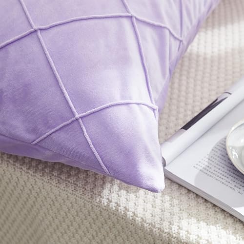 Miniatura 5 de JAUXIO Paquete de 2 fundas de almohada plisadas de terciopelo cristalino con diamantes para decoración del hogar con cierre de cremallera oculto