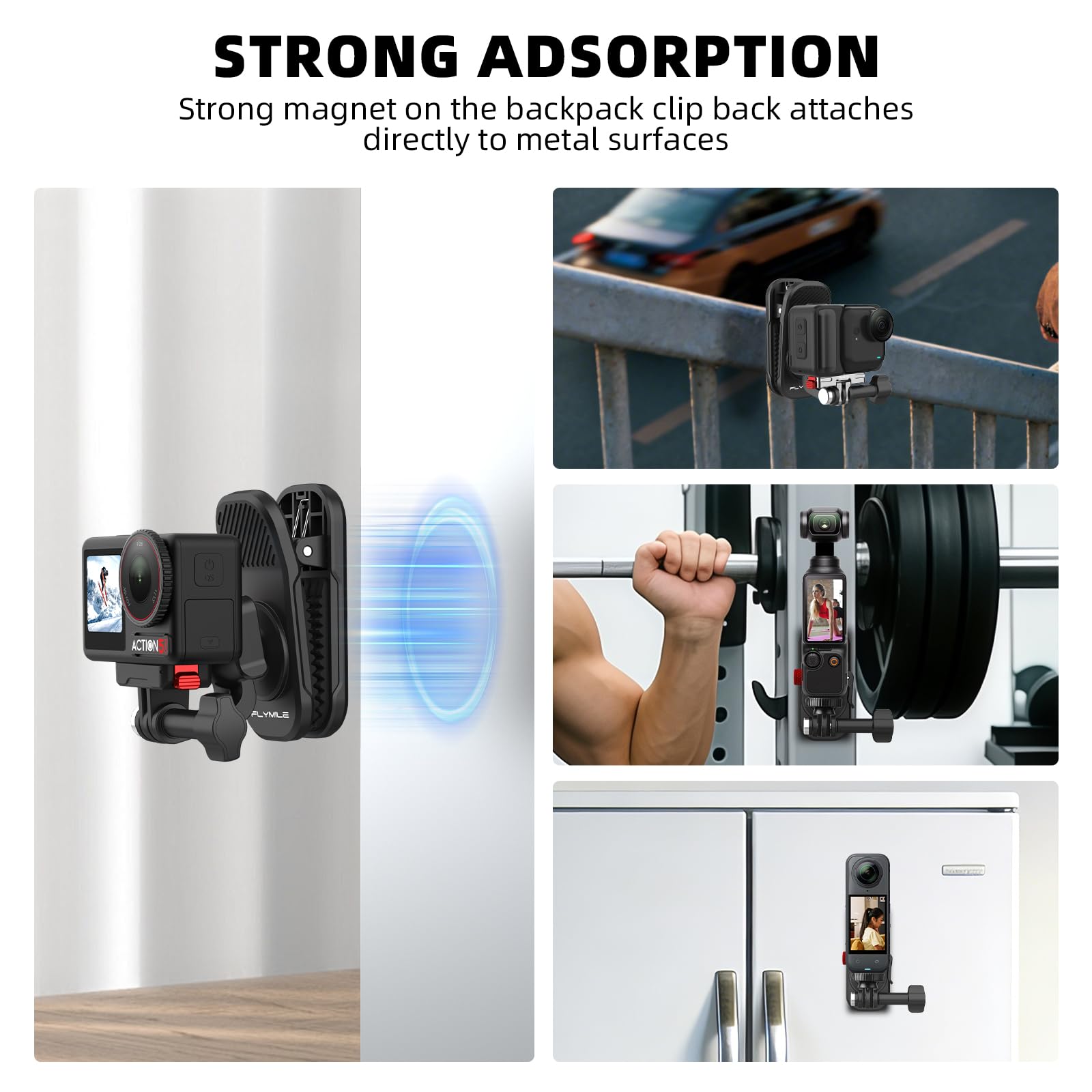 Amazon | DJI Osmo Action 5 Pro/6/4/3用磁気バックパッククリップ