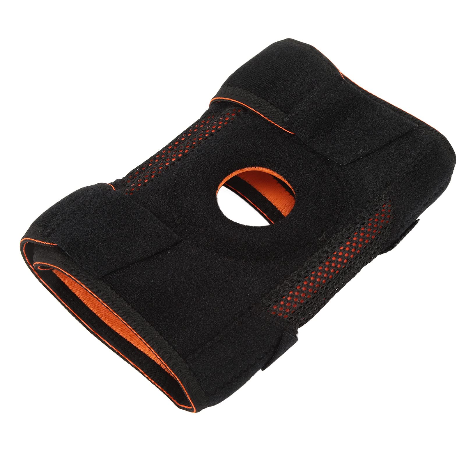 Ochraniacz na Kolano, Czarny Unisex Sporting Ochraniacz na Kolano Regulowana Silikonowa Sprężyna Hollow Open Type Knee Orteza