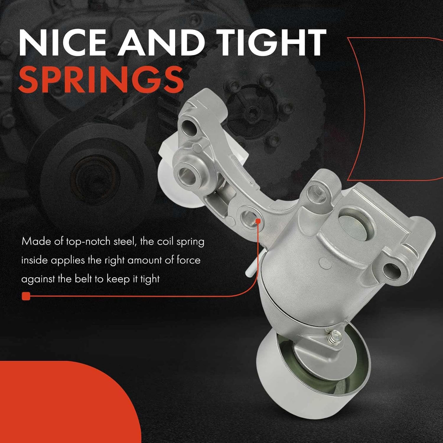 A-Premium Belt Tensioner Assembly with Pulley Compatible with Lexus IS250 2006-2015, IS300 2016-2018, IS350 2008/2014-2018, GS300 2006, GS350 2007-2011/2013-2014, RC300 2016-2018, RC350 2015-2018