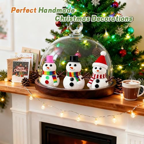 Miniatura 5 de Kit de manualidades de arcilla de muñeco de nieve de Navidad construcción a granel, actividades de invierno de muñeco de nieve, masa de juego,