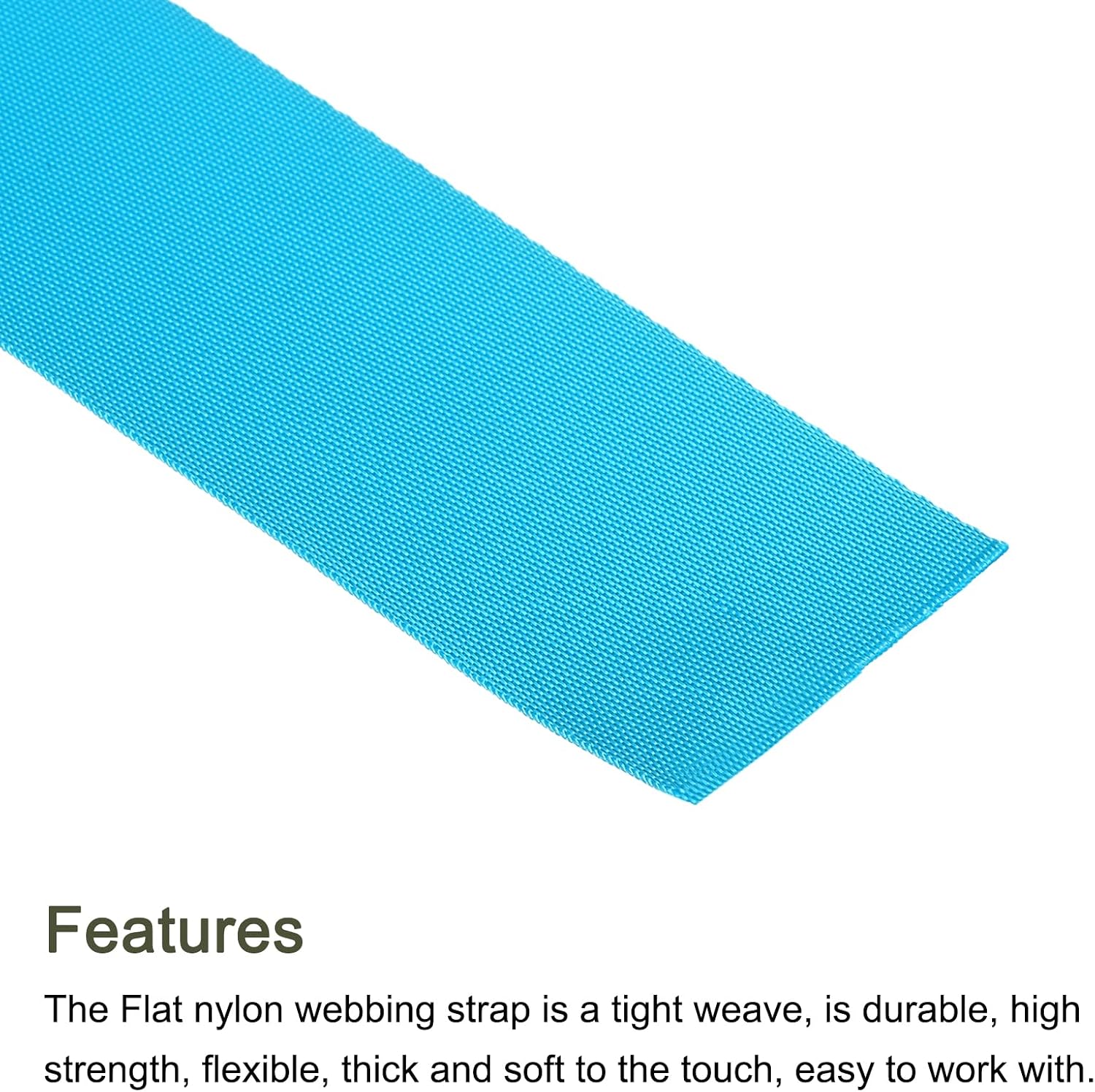 MECCANIXITY Flat Nylon Webbing Strap 2 Inch 25 Yards Polypropylene Webbing Deep Blue for Backpack, Luggage-Rack, Outdoor Climbing, DIY Craft