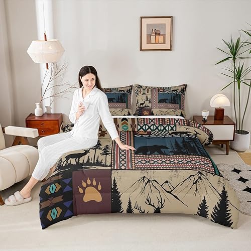 Miniatura 34 de Feelyou - Juego de edredón retro hippie con flores, tamaño King, para niños, con diseño de plantas florales botánicas de los 60 y 70, edredón Multi