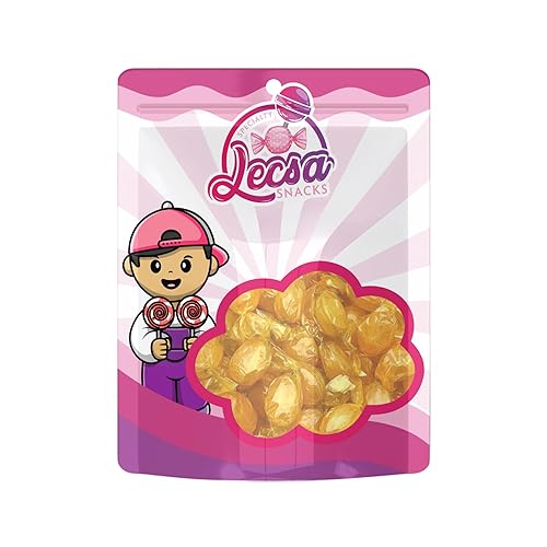 Caramelo duro Butterscotch  Caramelos a granel a granel  Discos de mantequilla envueltos individualmente por Lecsa Specialty Snacks (7 onzas)