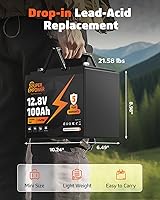 Vista 2 de Batería de litio LiFePO4 de 12 V 100 Ah, batería solar de ciclo profundo BCI Group 24 con protección a baja temperatura, 100 A BMS, 1280 Wh, 15000