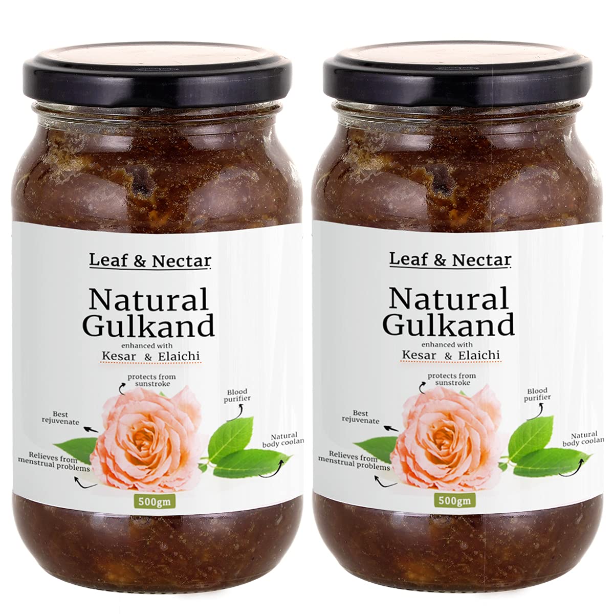 Leaf & Nectar Natural Organic Gulkand with Kesar & Elaichi | 500gm x 2 (B08FF3V6K5) Amazon Price History, Amazon Price Tracker