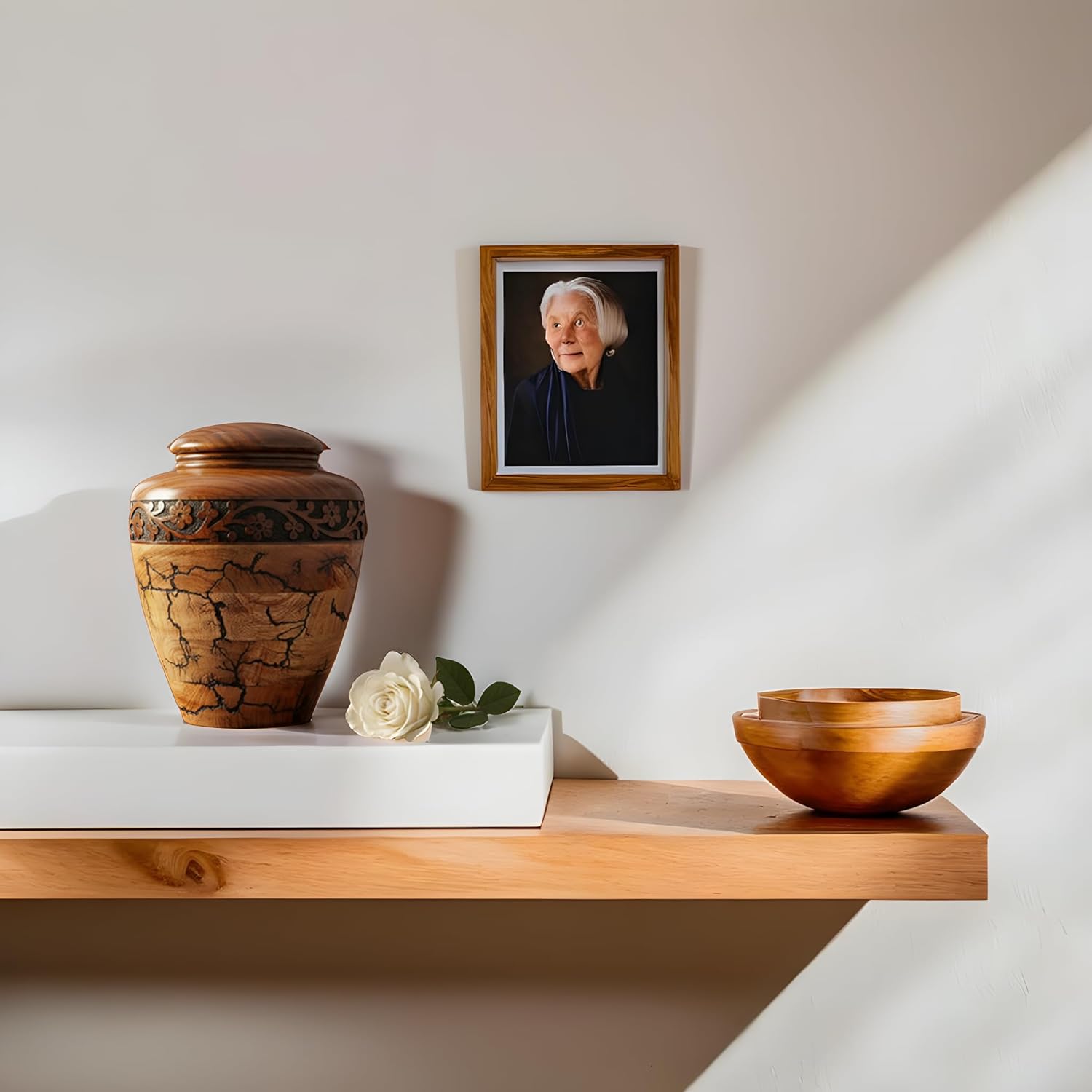 Best Urn for Human Ashes Small Wooden urn for Cremation Adult urn Box for Ashes Wooden Casket for Pets Funeral Wood Box, pet Loss Gift