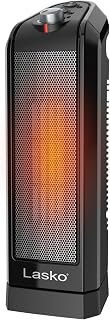 Lasko CT14650 Small Portable 1500W Oscillating Electric Ceramic Space Heater with Manual Thermostat and Overheat Safety Protection for Indoor Home Use
