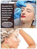 Vista 4 de 100 piezas de viseras protectoras faciales desechables para maquillaje Microblading, protectores faciales desechables para protección contra laca