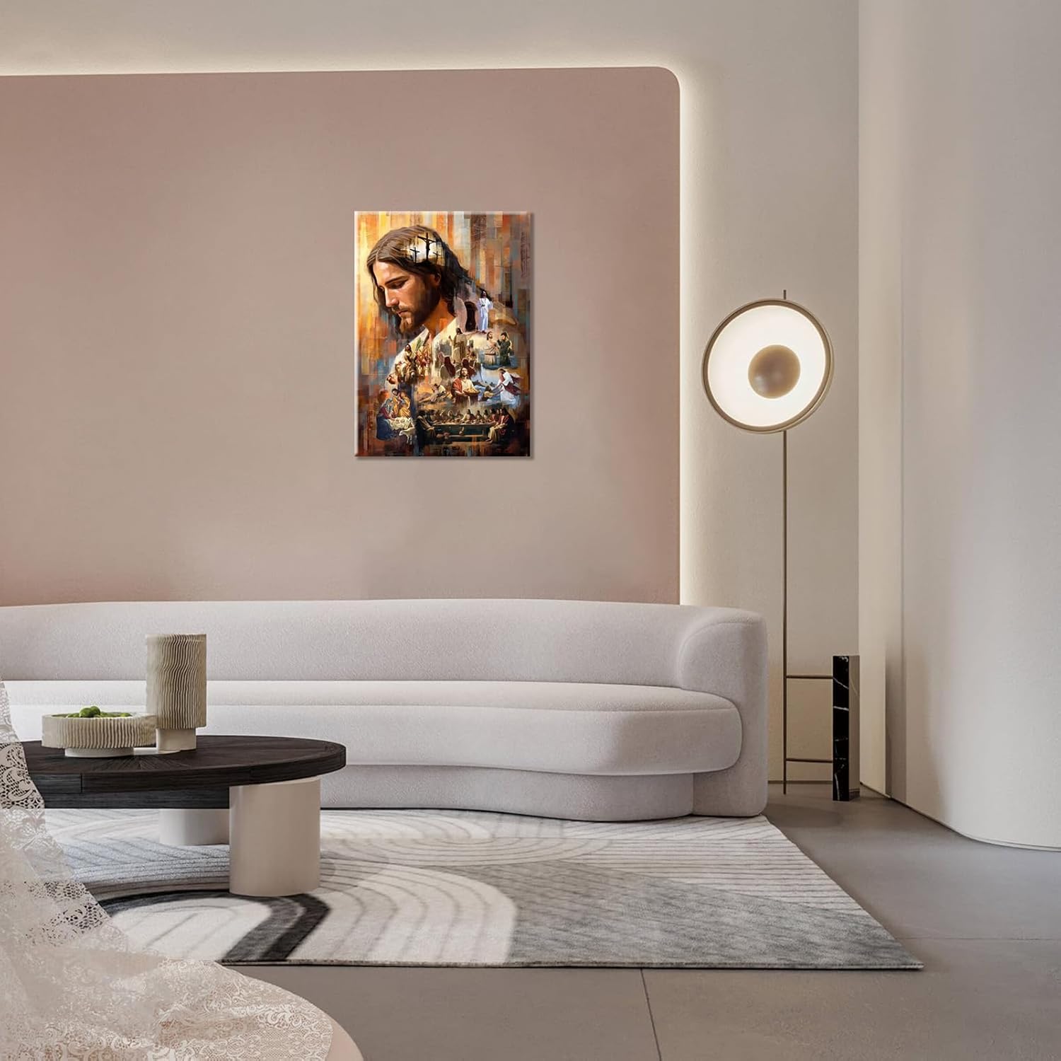Jesus Wall Art Christ Wall Decor Modern Christian Poster Christian Bible Story Canvas Prints Painting Picture For Living Room Bedroom Church Prayer Home Decor 24x36in Framed