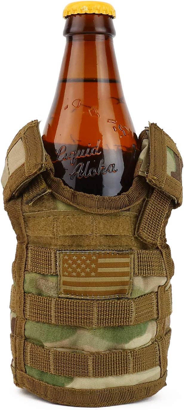 Armycrew Tactical Mini Vest Beer Drink Cooler Sleeve Beverage Holder