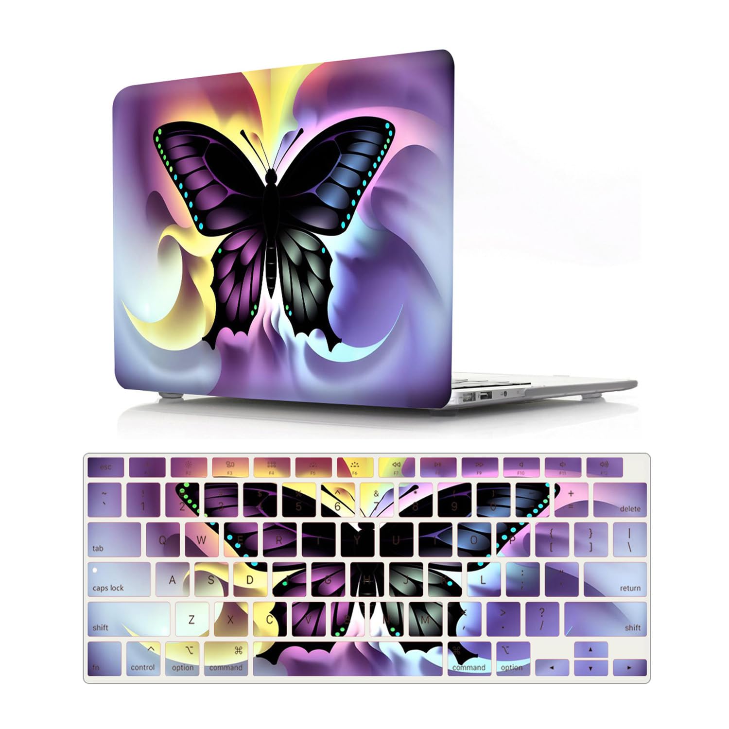 Funda MacBook Air 13 resistente A2337 con tapa dura antiarañazos y mariposas 8