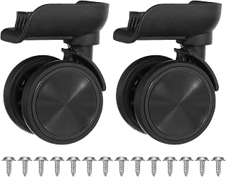 PATIKIL Luggage Wheels Replacement, 1 Pair Suitcase Wheels Caster Repair for Left & Right Swivel Wheel, Black (3x3.2x3.2x3x2.5/1.2x1.3x1.3x1.2x0.98 inch)