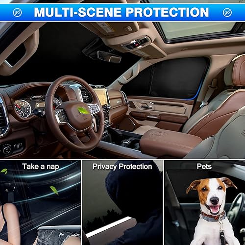 Miniatura 85 de T TGBROS Juego completo de persianas opacas para Ford F150 2021-2025 2026 para parabrisas lateral y trasero, accesorios F-150, cubierta plegable