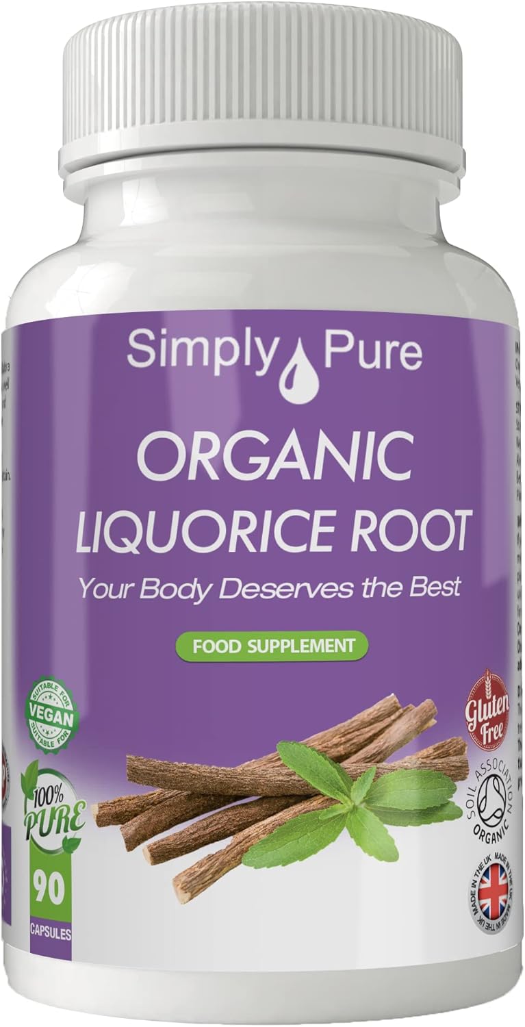 Simply Pure Organic Vegan Liquorice Root, Capsules x 90, 100 Natural Soil Association Certified