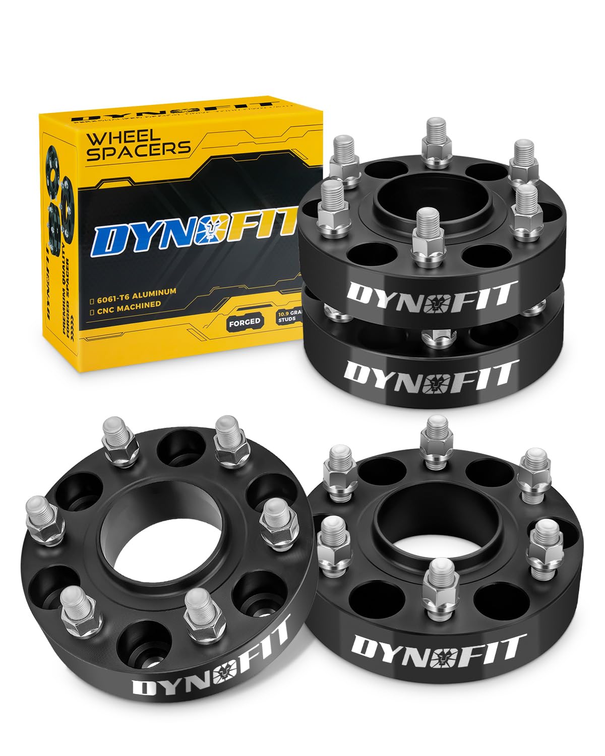 Dynofit 1.5 inch 6x5.5 Wheel Spacers for Chevy Silverado GMC Sierra 1500 Yukon XL Avalanche,4pcs 6x139.7 M14x1.5 Studs 78.1mm Bore Hubcentric Forged Spacer for Tahoe Escalade K1500 Suburban