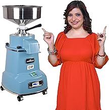 Jaisinghani Group 1.5 Hp Stainless Steel Stone Flour Mill | 7-8 Kg/Hour Grinding Capacity | Next-Gen Commercial Stone Flour Mill | Fresh Flour Atta Chakki Machine | Energy Saving