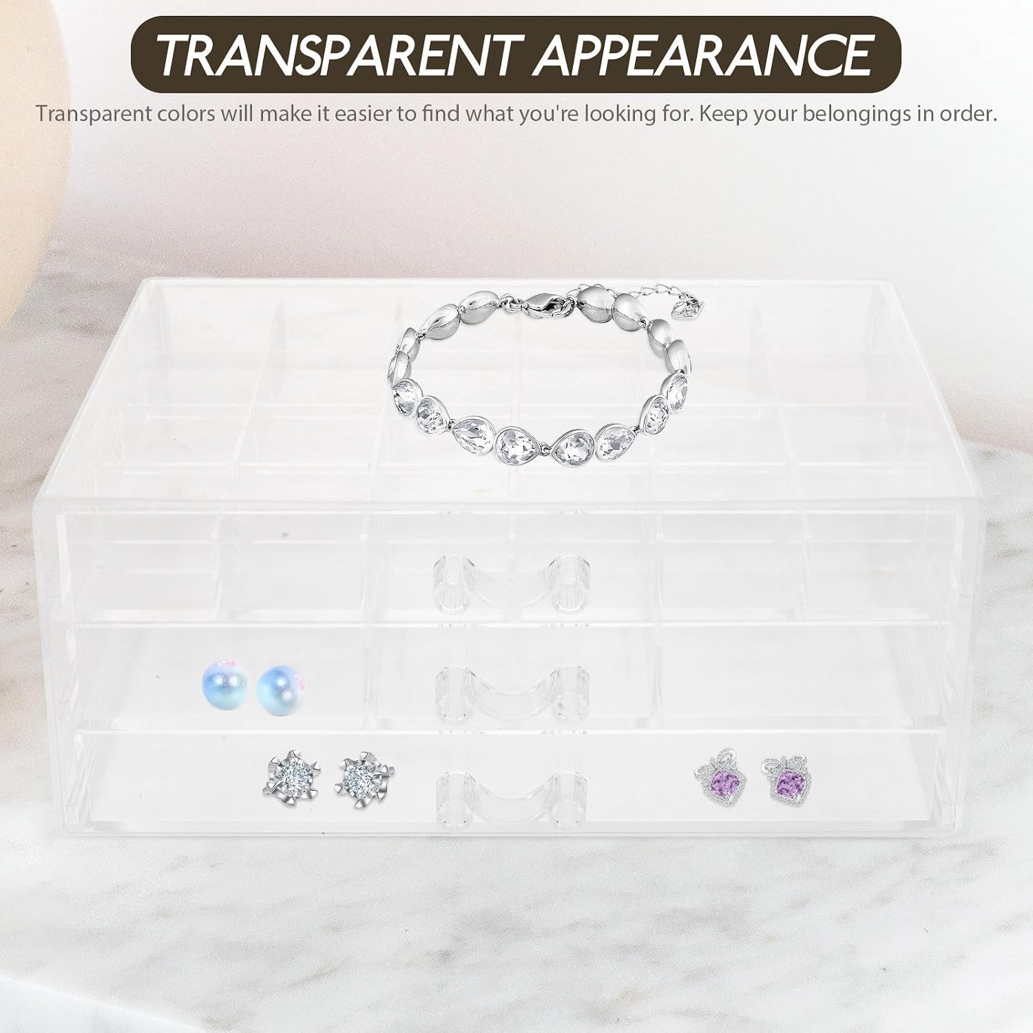 Drawer Jewelry Storage Box for Necklaces and False Eyelashes image 5