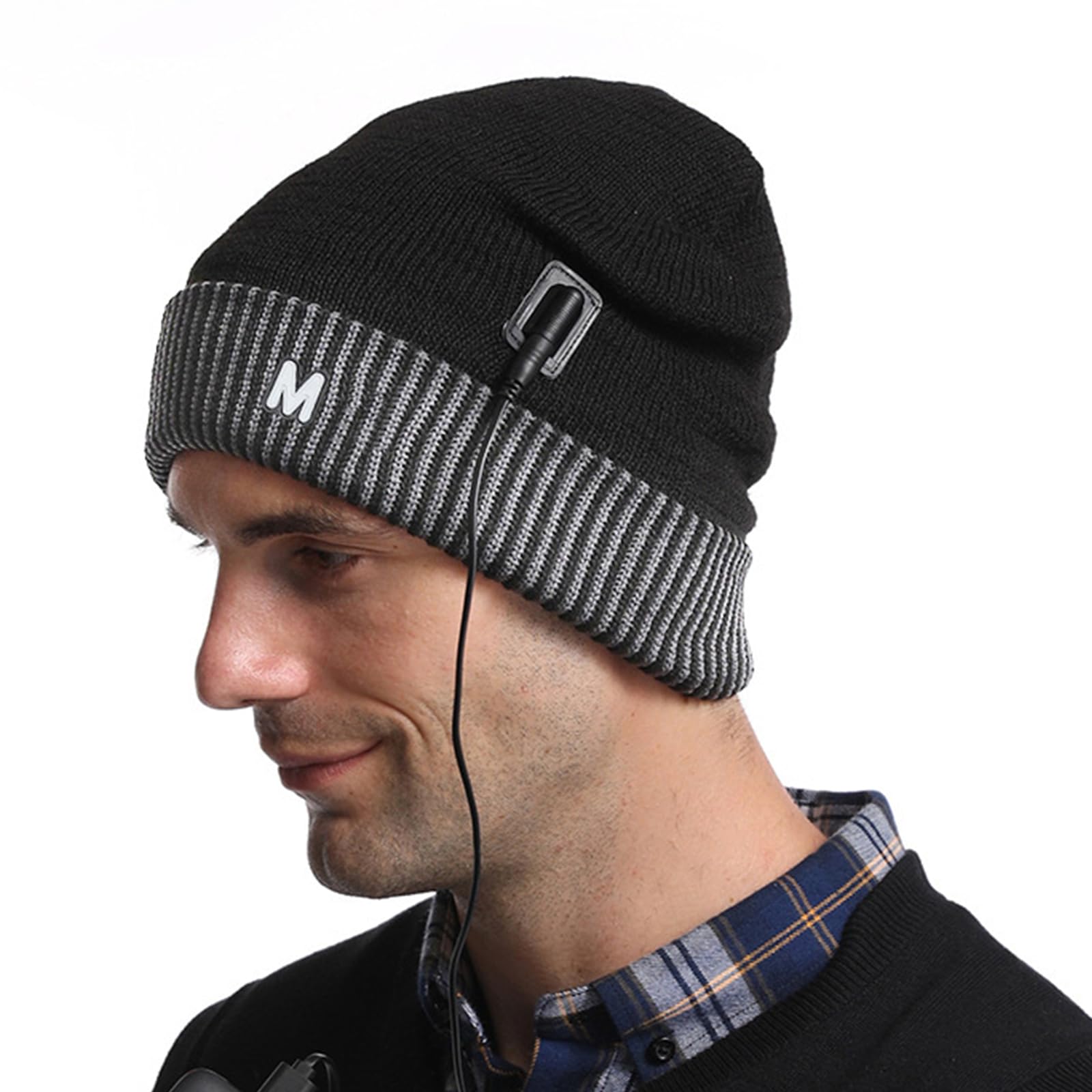 Riscaldamento elettrico alimentato tramite USB, lavabile in lavatrice, cappello per pendolarismo e attività all'aperto, berretto riscaldato in maglia con calore regolabile riscaldamento