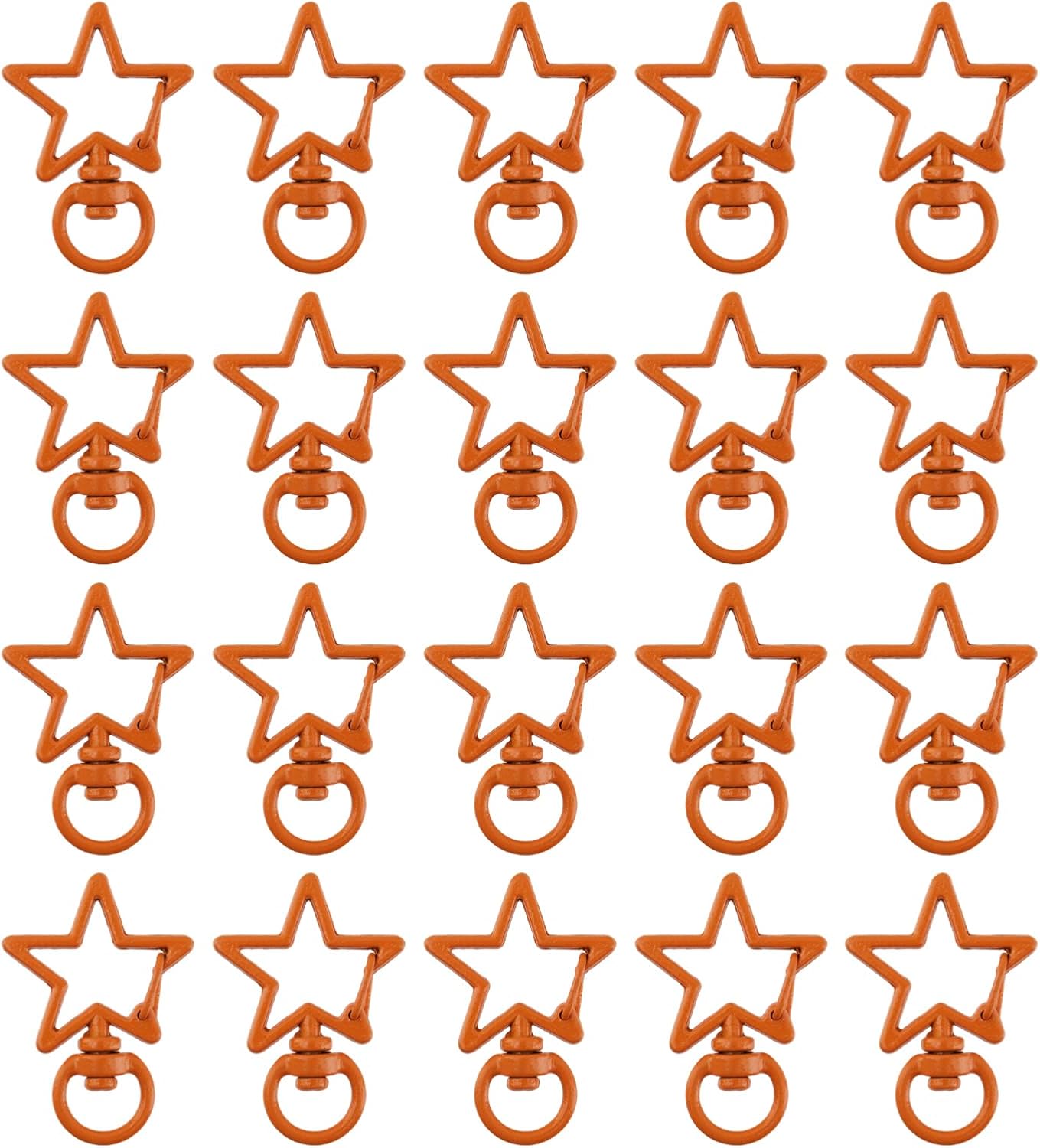 Xiaoyztan 20Pcs Orange Star Keychain Clip Snap Hook for DIY