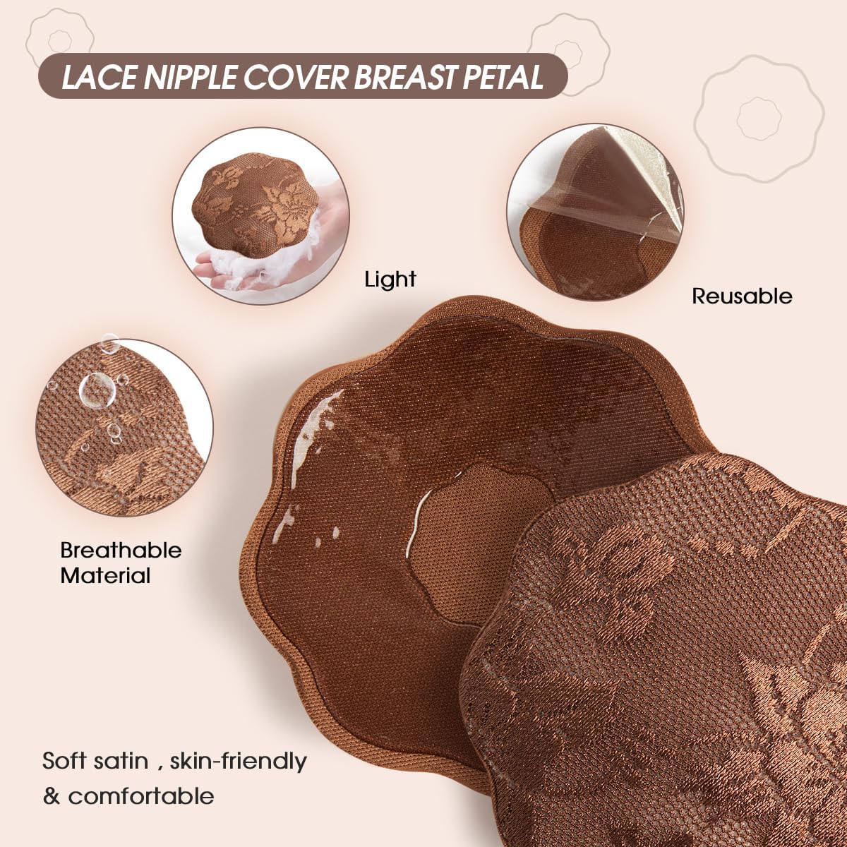 Boob Tape Boobtape, 3" Extra Wide Bob Tape for Large Breasts, XL Breast Lift Tape w 2pcs Reusable Nipplecover Adhesive Bra - Image 3