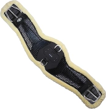 Professionals Choice Contoured VenTECH Cinch for Horses - Durable Ventilated TPU Outer Shell Breathable Saddle Fixation with Stainless Steel Buckles - Lining Options