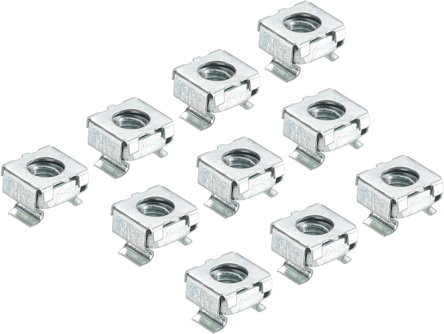 PATIKIL M6 Cage Nuts Carbon Steel for Server Rack Cabinets, Blue White Pack of 30