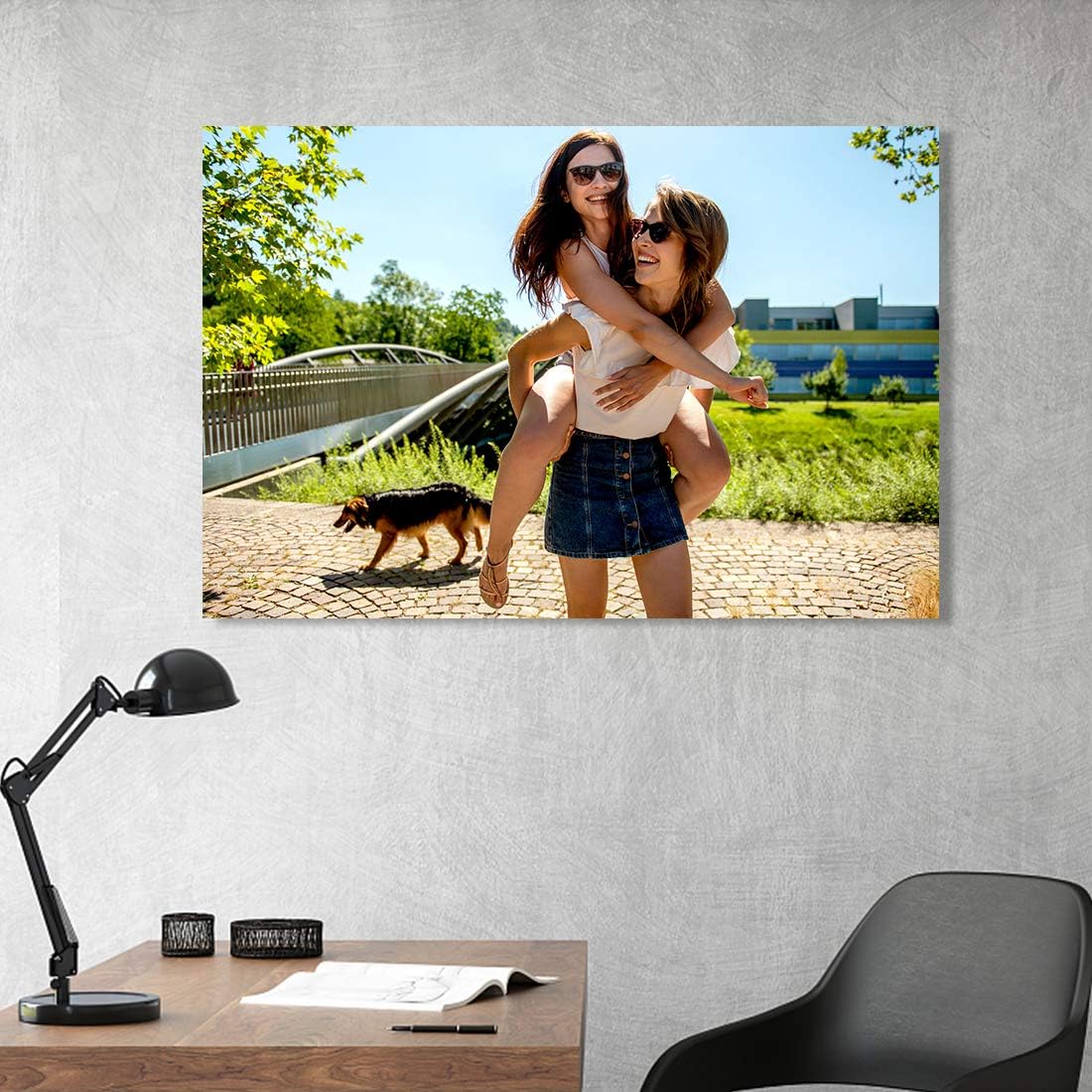 SENEW Custom Canvas Prints with Your Photo, Personalized Pictures Canvas Wall Art for Bedroom, Living Room, Wedding Baby Pet Family Picture Framed Wall Art (18" x 12")