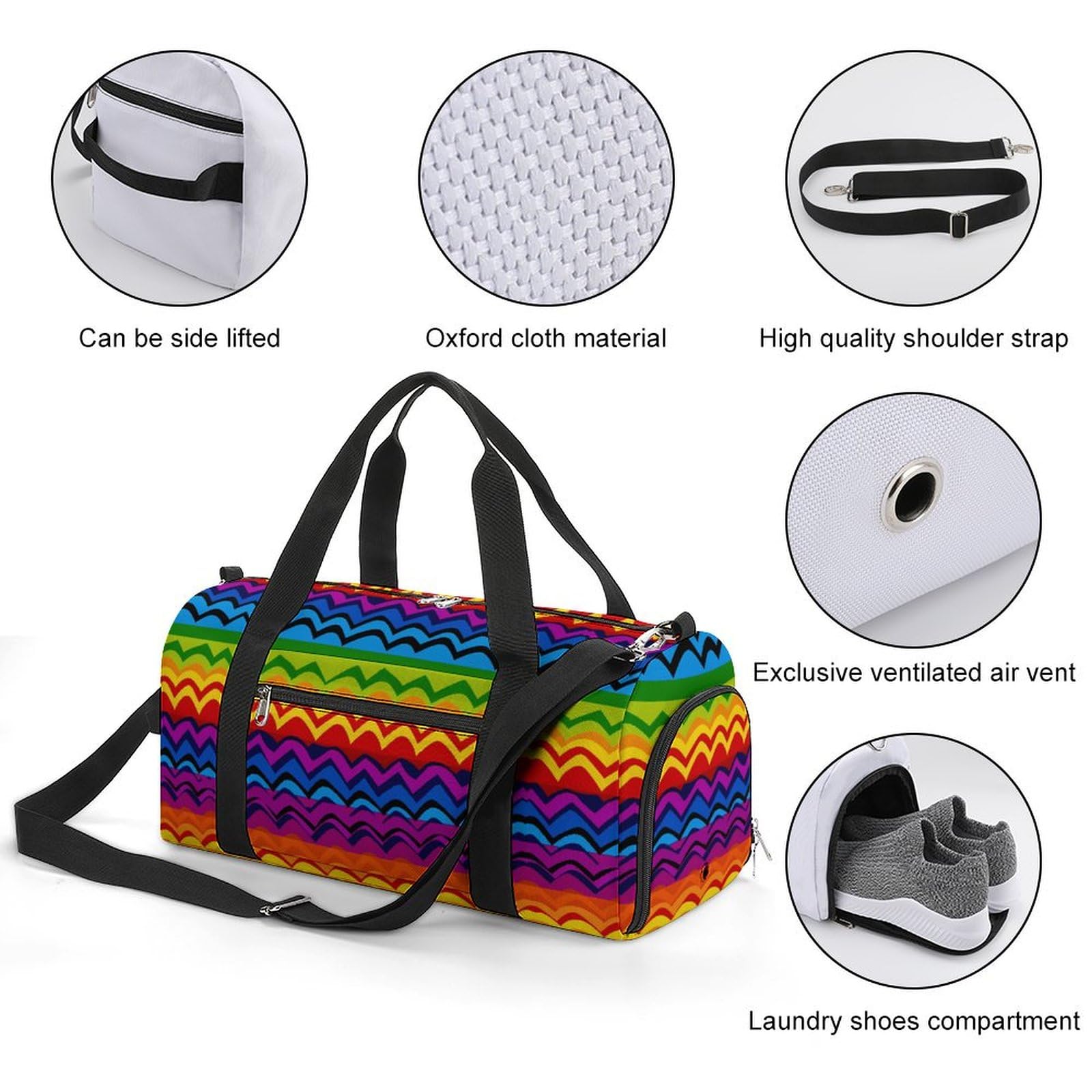 Turnbeutel Gay Pride Regenbogen Muster Turnbeutel für Damen Herren Rucksack Turnbeutel mit Schuhfach Wiederverwendbar Turnbeutel Mini Turnbeutel Gay Pride Regenbogen Muster One Size, Gay Pride