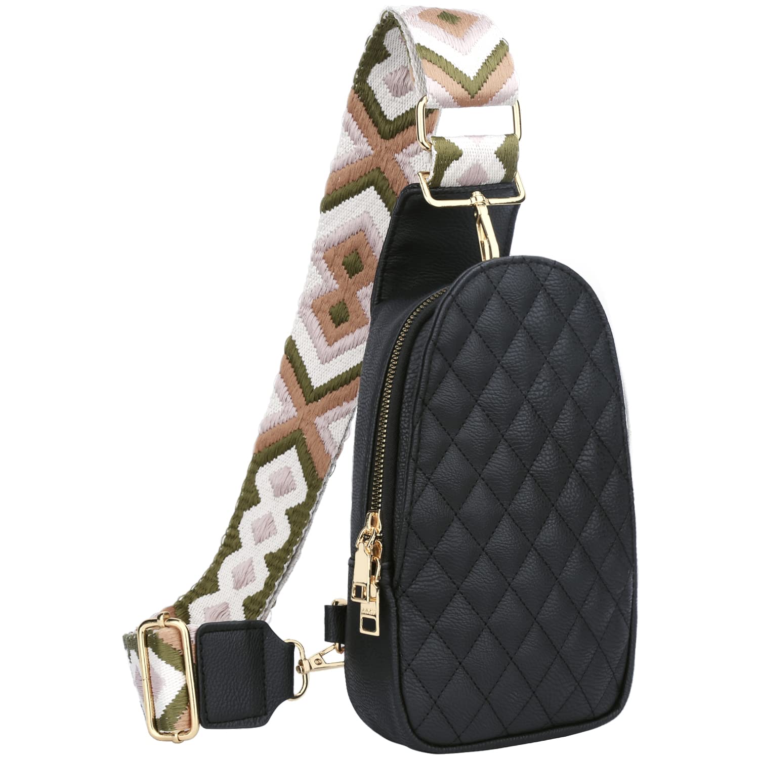 KKXIU Fashion Small Sling Bag for Women Leather Fanny Packs Chest Crossbody Cell Phone Bag Shoulder Travel Purse