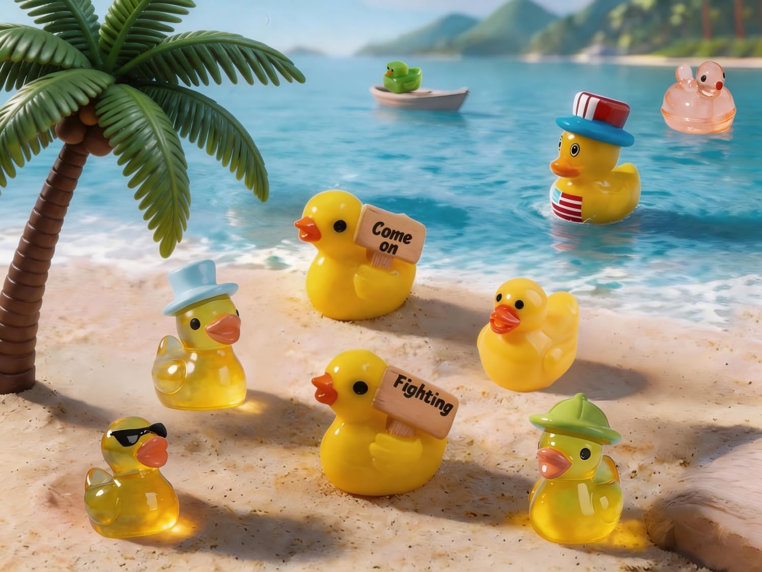 70 Styles Mini Resin Ducks, Tiny Ducks to Hide, Resin Animal Miniature Figurines for Fairy Garden, Mini Landscape, Dollhouse Accessories, DIY Crafts, Easter Scatter, Terrarium & Home Decor image 3