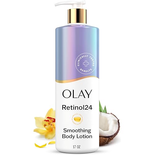 Olay Body Lotion for Women, Smoothing with Retinol Serum, Visibly Smoother Skin, 24hr Moisture & Hydration, Fast Absorbing Formula, Vitamin B3 Complex, For All Skin Types, 17 fl oz