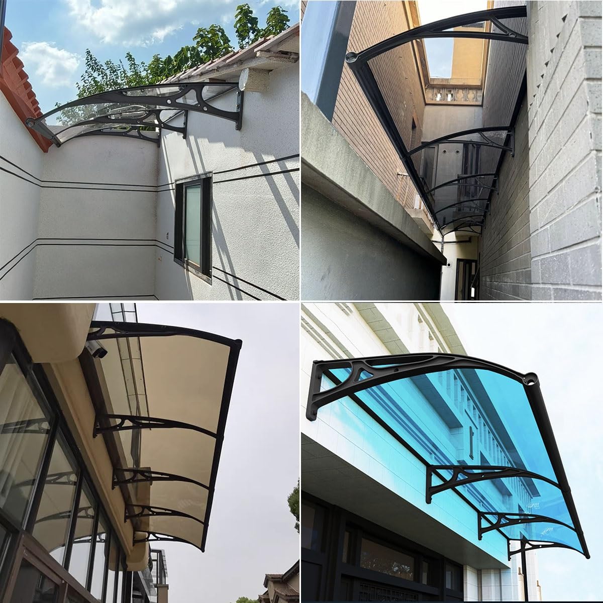 Zewnętrzny aluminiowy baldachim na drzwi, osłona przeciwdeszczowa, 50 x 80 cm, niebieska osłona do wejścia z przodu, patio i ogrodu, ochrona przed warunkami atmosferycznymi