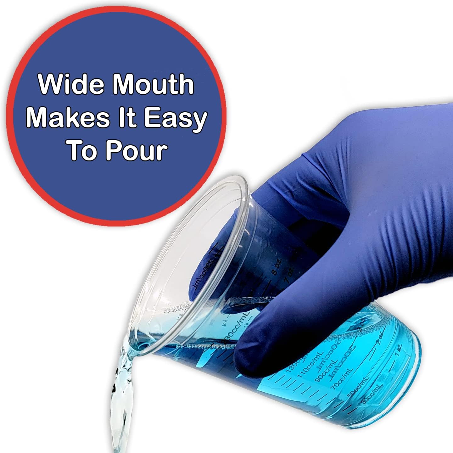 20 8oz Disposable Graduated Clear Plastic Cups for Mixing Paint, Stain, Epoxy, Resin