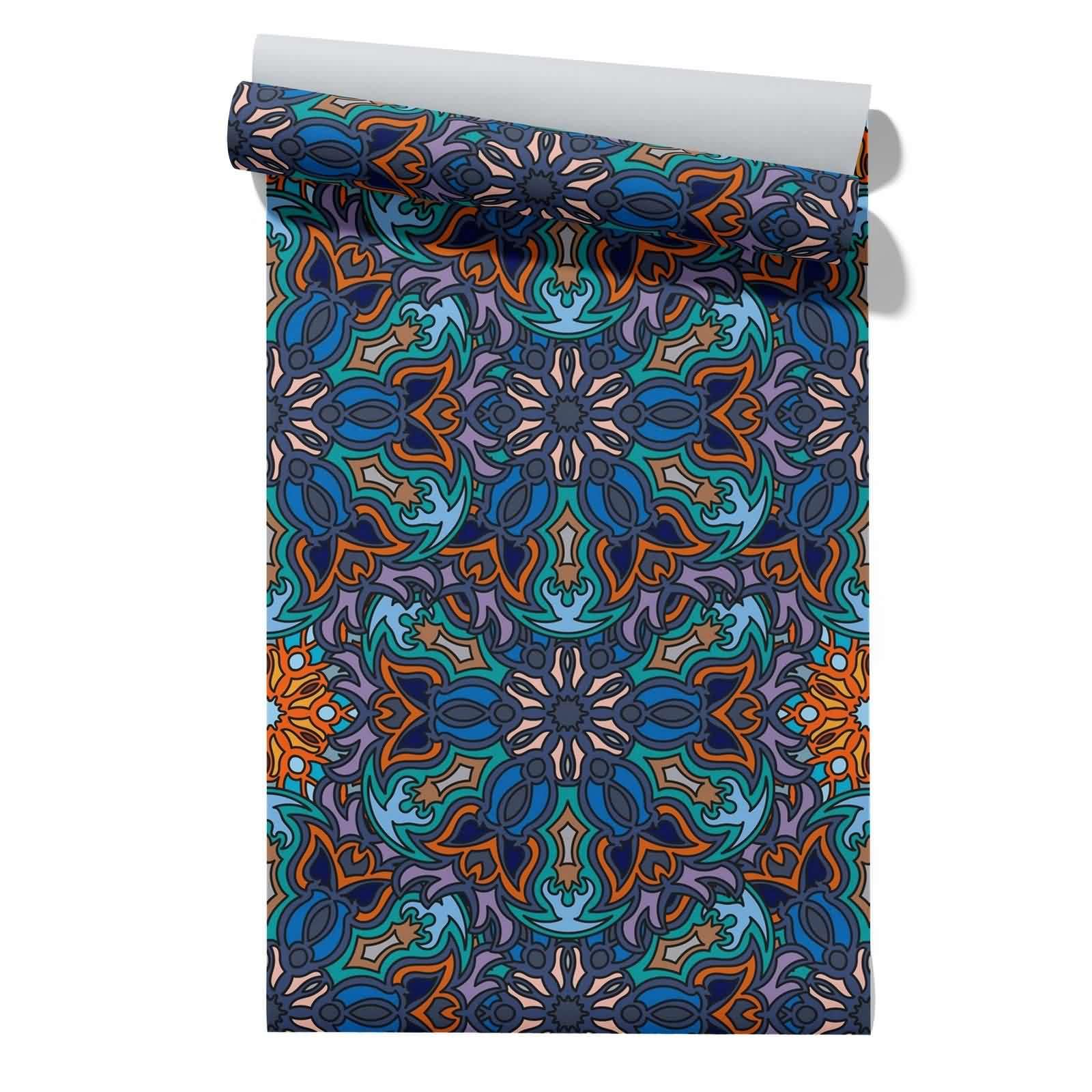 CEVAN Vintage Wallpaper Textured Covering Mandala Retro Ethnic 45x500cm
