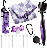 Vista 26 de Liliful Kit de Accesorios de Golf de 12 Piezas, Incluye Bolsa para Pelotas de Golf con Gancho, Toalla, Tees, Marcador de Pelota Magnético