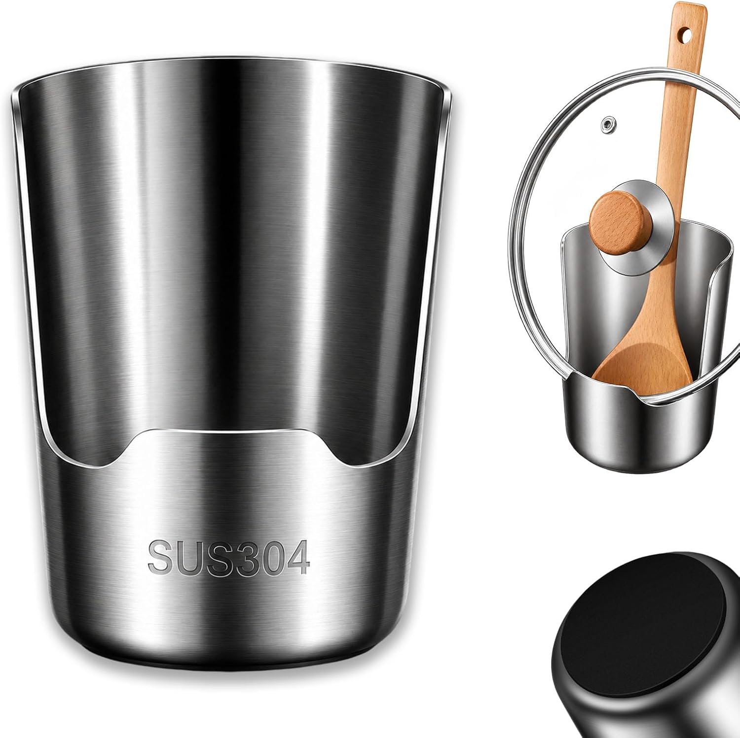 Thickened 304 Stainless Steel Utensil Organizer, Pot Lid & Spoon Rest，1pc