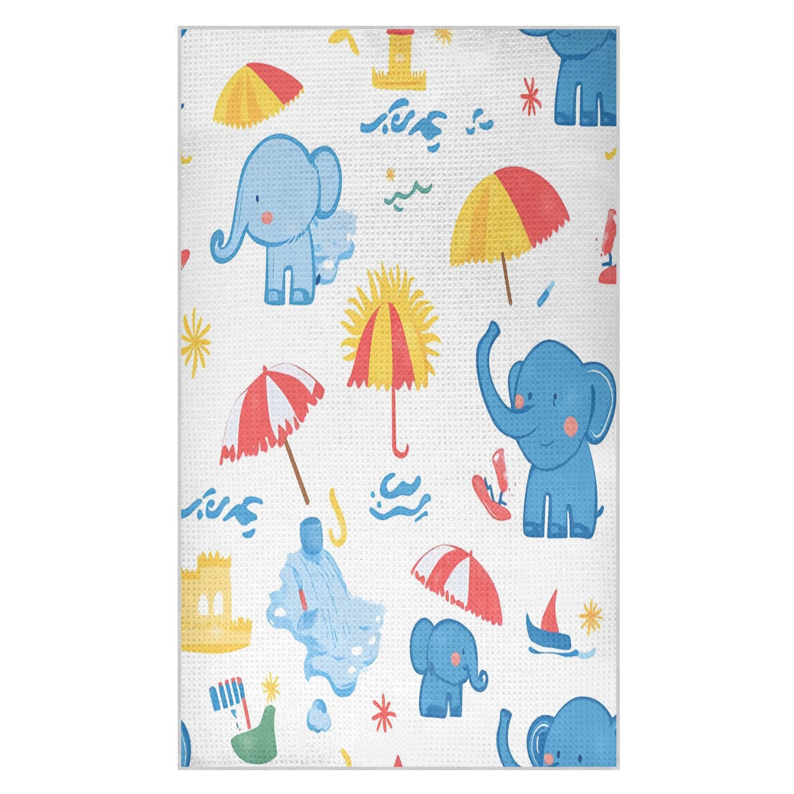 BURSTDDY Cartoon Elephant Kitchen Towels,Absorbent Dish Towels 1 Pack