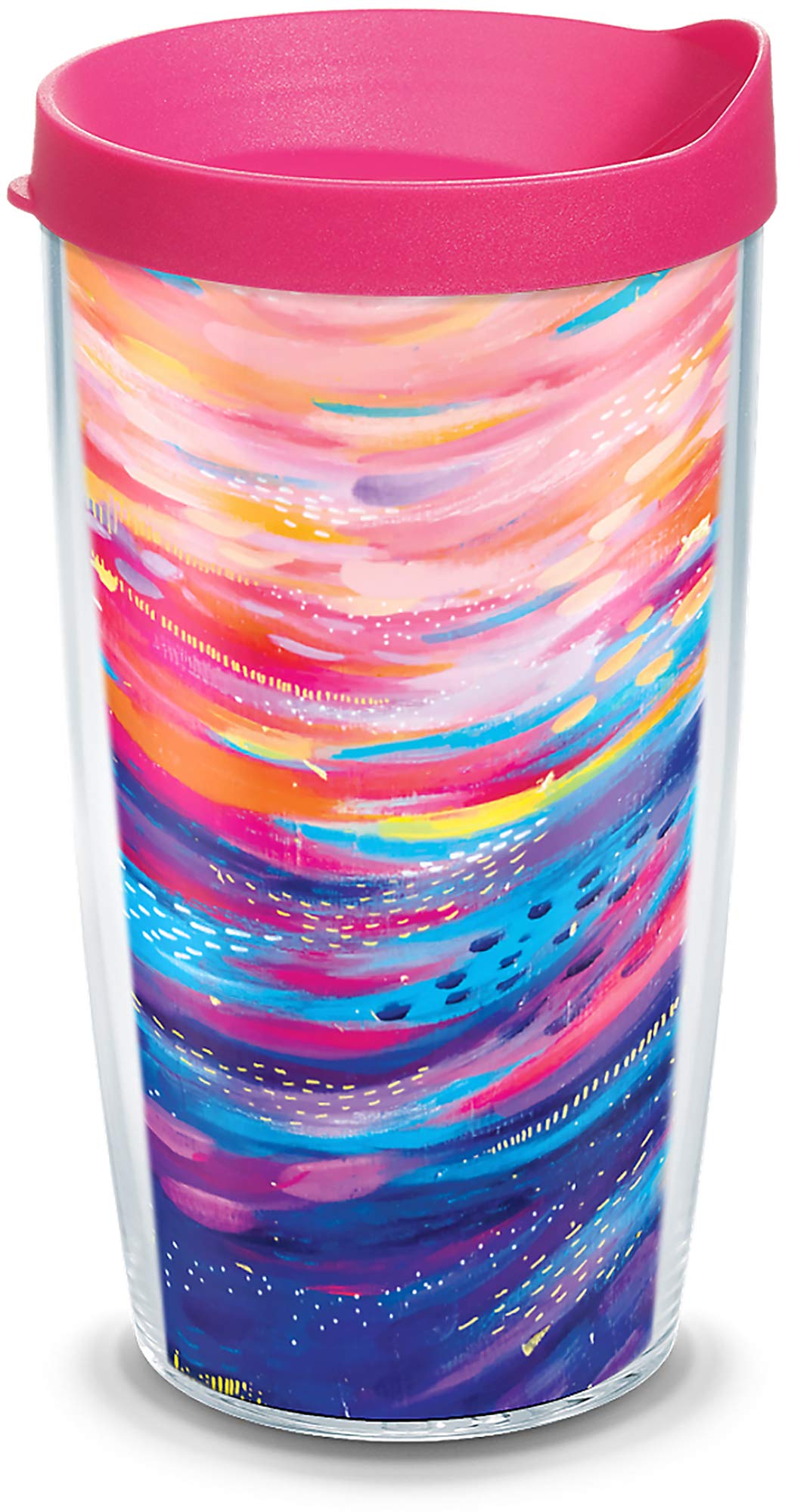 Gobelet isotherme Tritan Tervis Happy Abstract 70cl fuchsia avec couvercle étanche