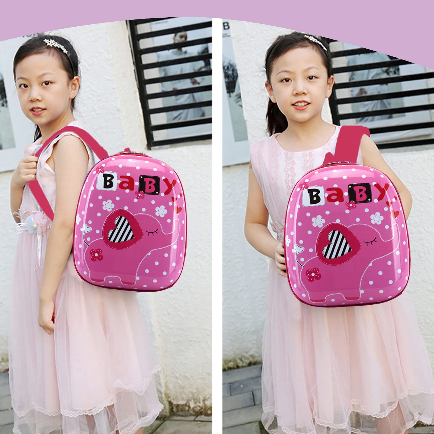 SYGA Children's School Bag Cartoon Backpack Oxford Kids Chest Multi-Purpose Baby Bag for 2-4 Years Kids (Elephant)